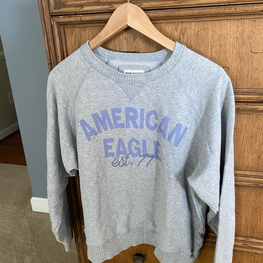 American Eagle Outfitters Heather Gray Crew Neck Sweater